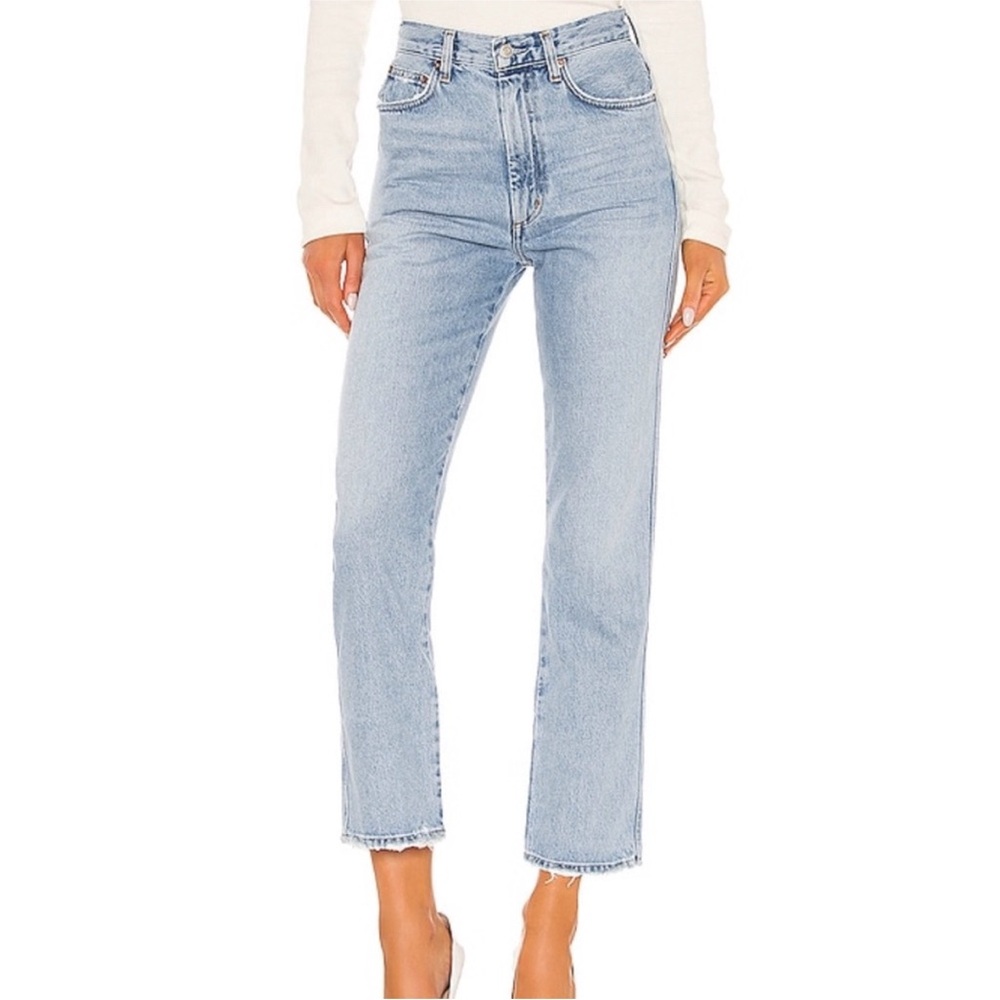 AGOLDE Light Wash Straight Leg Jeans